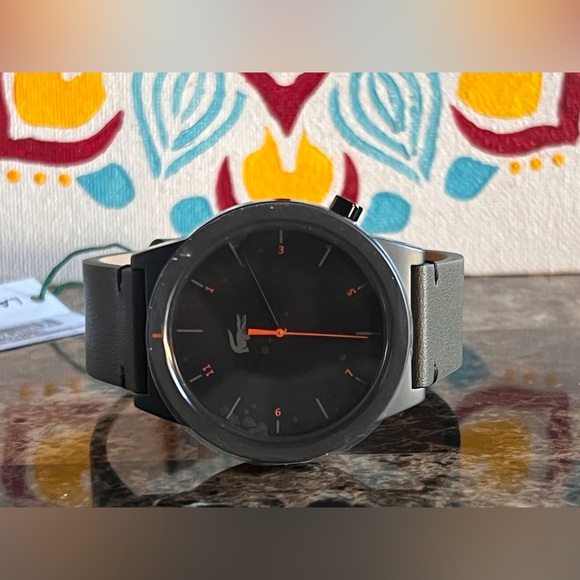 LACOSTE Motion Men's Black Dial Leather Strap 42mm Watch Model 2010991 - Picture 4 of 9